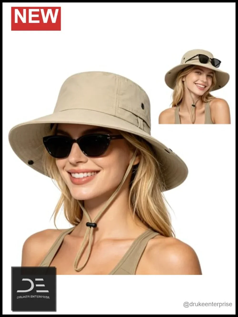 UPF 50+ Bucket Hat Wide Brim Foldable Fishing Hat Outdoor Hiking Beach Sun Hat